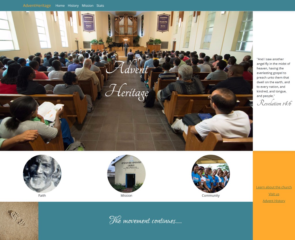 Advent Heritage website preview